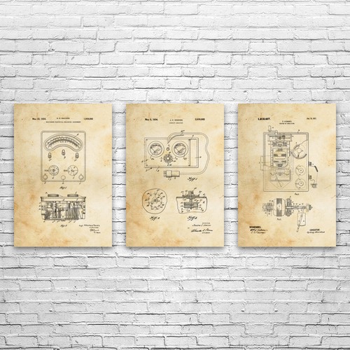 Electrician patent wall - electrician, art